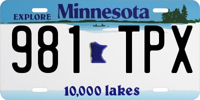 MN license plate 981TPX