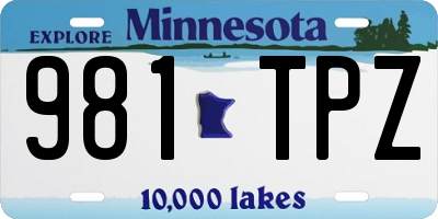 MN license plate 981TPZ