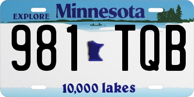 MN license plate 981TQB
