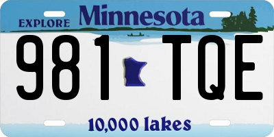 MN license plate 981TQE
