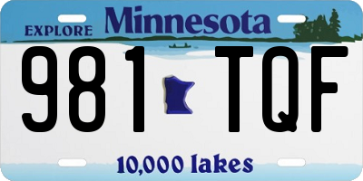 MN license plate 981TQF