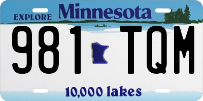 MN license plate 981TQM