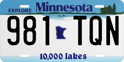 MN license plate 981TQN