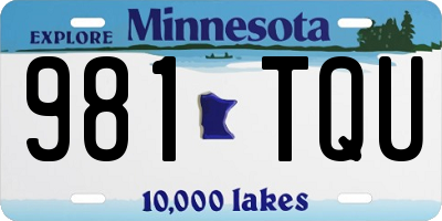MN license plate 981TQU