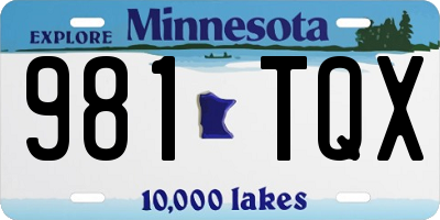 MN license plate 981TQX