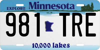 MN license plate 981TRE