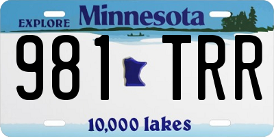 MN license plate 981TRR