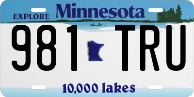 MN license plate 981TRU