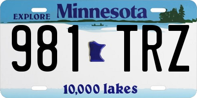 MN license plate 981TRZ