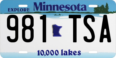 MN license plate 981TSA
