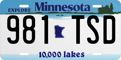 MN license plate 981TSD