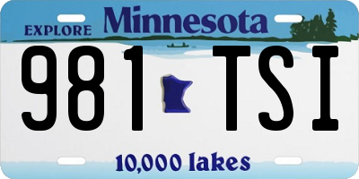MN license plate 981TSI