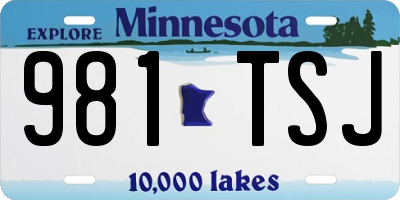 MN license plate 981TSJ