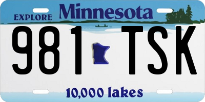 MN license plate 981TSK