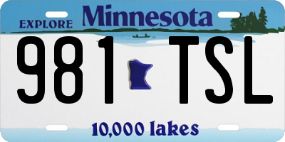 MN license plate 981TSL