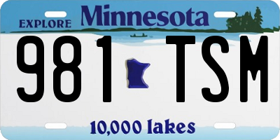 MN license plate 981TSM