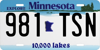 MN license plate 981TSN