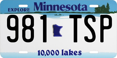 MN license plate 981TSP