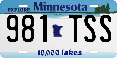 MN license plate 981TSS