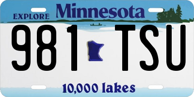 MN license plate 981TSU