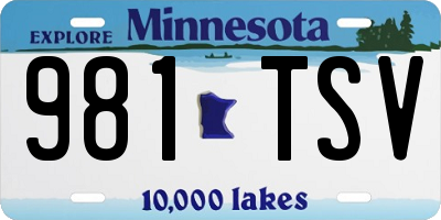 MN license plate 981TSV