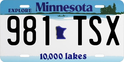 MN license plate 981TSX