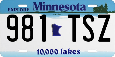 MN license plate 981TSZ