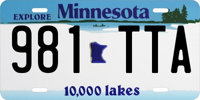 MN license plate 981TTA