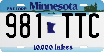 MN license plate 981TTC