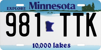 MN license plate 981TTK