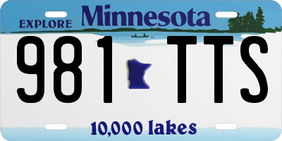 MN license plate 981TTS