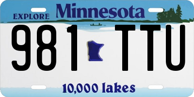 MN license plate 981TTU