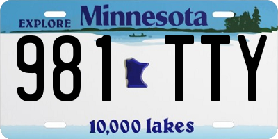 MN license plate 981TTY