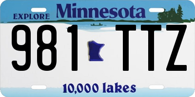 MN license plate 981TTZ