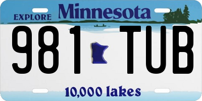 MN license plate 981TUB