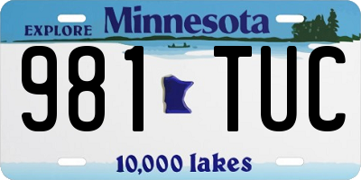 MN license plate 981TUC