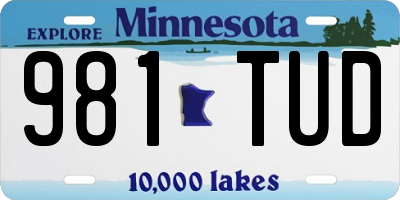 MN license plate 981TUD