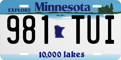 MN license plate 981TUI