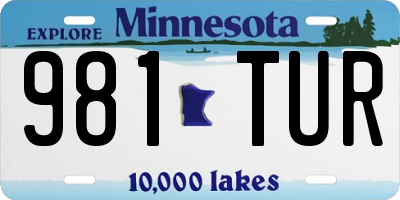 MN license plate 981TUR