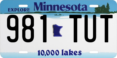 MN license plate 981TUT