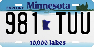 MN license plate 981TUU