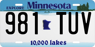 MN license plate 981TUV