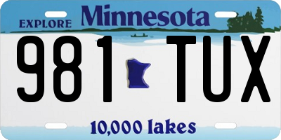 MN license plate 981TUX