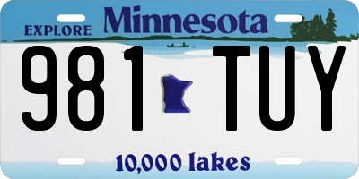MN license plate 981TUY
