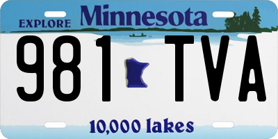 MN license plate 981TVA