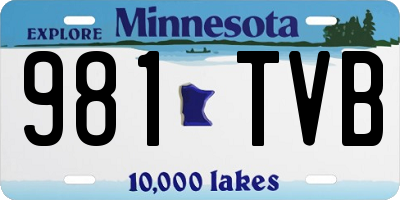 MN license plate 981TVB