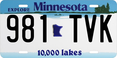 MN license plate 981TVK