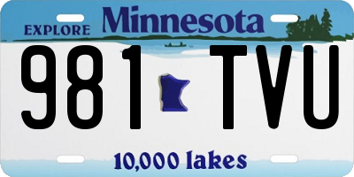 MN license plate 981TVU