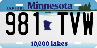 MN license plate 981TVW