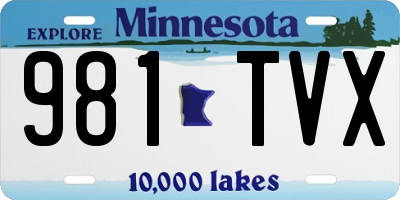 MN license plate 981TVX